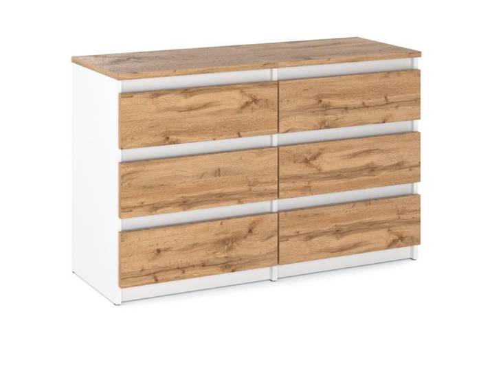 Commode Wotan en chêne blanc 100 cm Meuble TV Buffet Armoire Salon