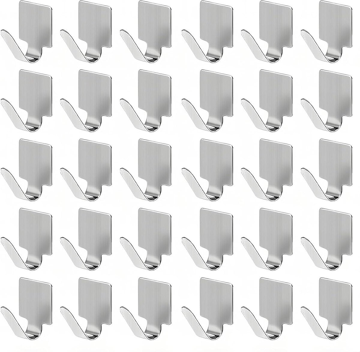 Dailygoods Zelfklevende Wandhaken - 30 stuks - Roestvrij staal - Zilver