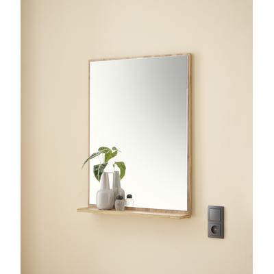 Badspiegel HOME AFFAIRE "CITY/GIRON, Spiegel in Wotan Eiche, Wandspiegel im zeitlosen Design", braun (eiche wotan dekor), B:60cm H:80cm T:12cm, Holzwerkstoff, Spiegel, Badspiegel, mit Ablagefläche, 60 cm breit