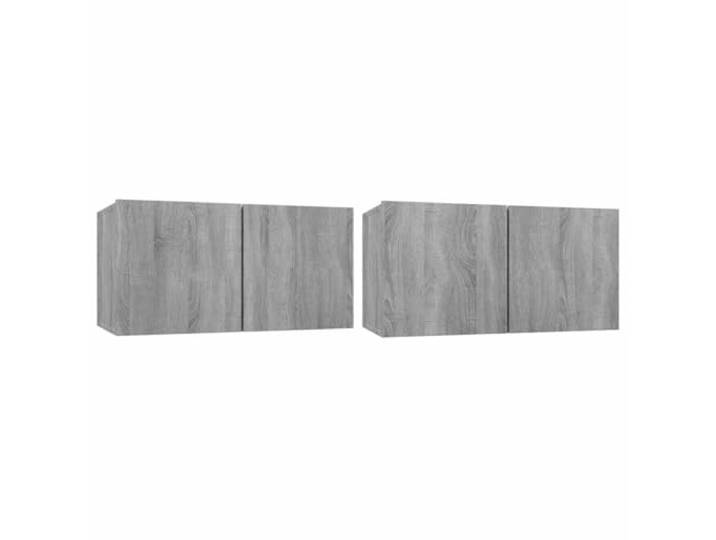 hliofuir TV-Schrank Set 2 Stück Grau Sonoma 60x30x30 cm Holzwerkstoff Schwebendes Design für Wohnzimmer und Schlafzimmer, schafft geordneten Stauraum mit zwei Fächern je Element.