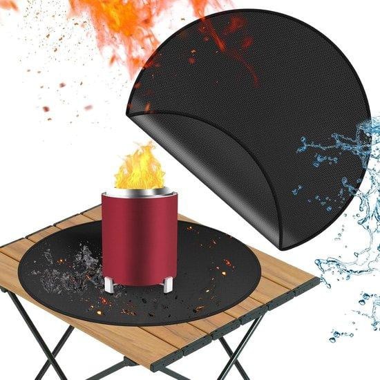 WAN Brandvertragende mat - Vuurvaste onderlegger - Zwart - Diameter: 457 cm