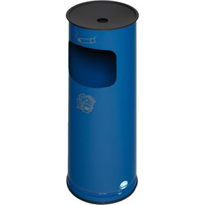 VAR Aschenbecher H61K, 3553, enzianblau, für Outdoor, 2in1, Aschenbecher & Mülleimer aus Metall, 25 x 61cm, 17 Liter