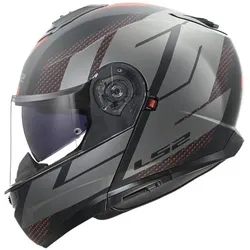 LS2, Motorradhelm, FF908 STROBE II CODE Klapphelm matt schwarz-grau 3XL (3XL)