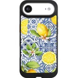 Nivocase Hülle für Apple iPhone Air Handyhülle NIVOcore Case Schwarz Griechenland Muster Zitrone (Apple iPhone Air), Smartphone Hülle, Schwarz