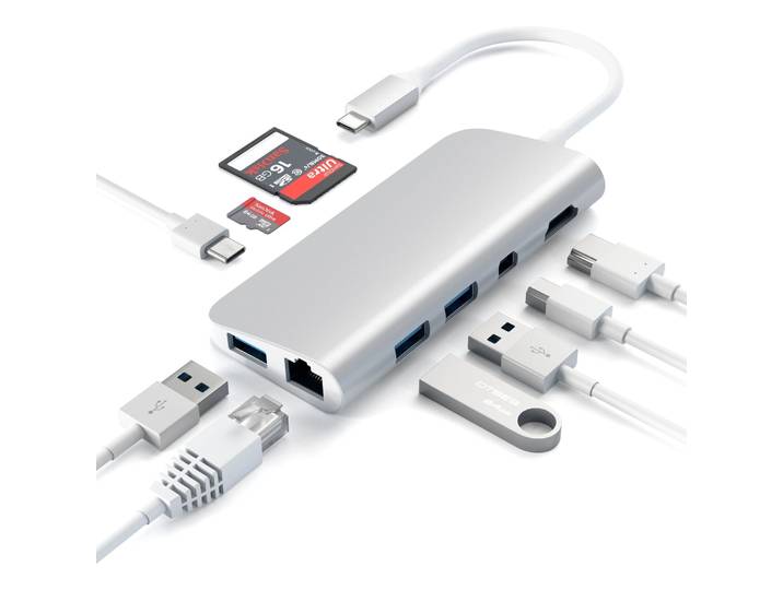 Multiport Satechi silber 9 - Material: Metall/Kunststoff - Multiport