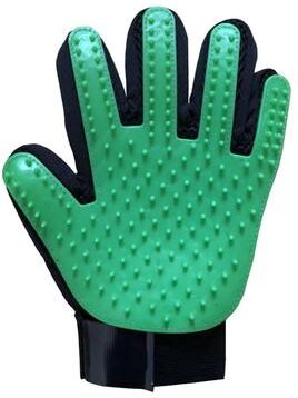 Uplift Treasures Breathable Pet Grooming Hair Removal Gloves green Left