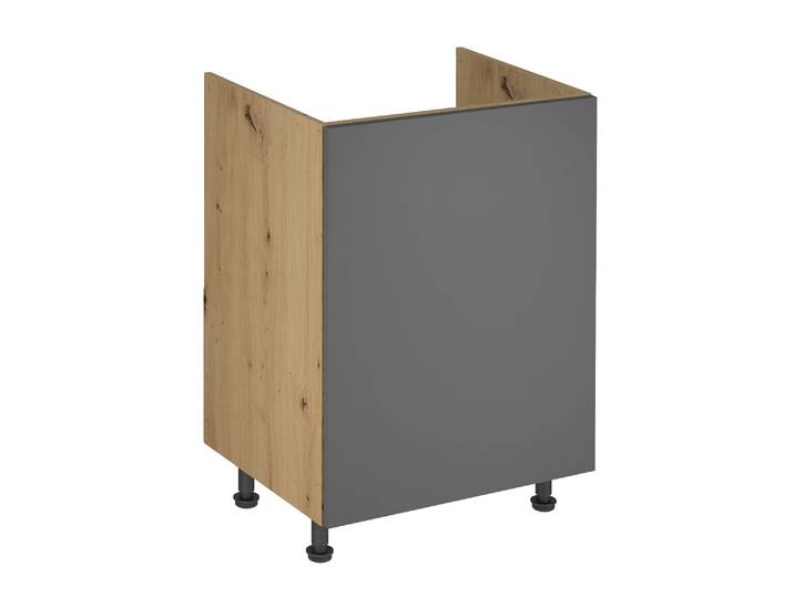 Spülenunterschrank D60Z P/L – Grau – Push-to-Open Mechanismus