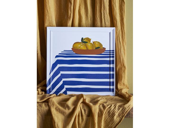 Illustration mit Rahmen Limone Typ A Massivholz Tanne, beschichtet / Eisen Multicolor 2 x 40 x 40cm
