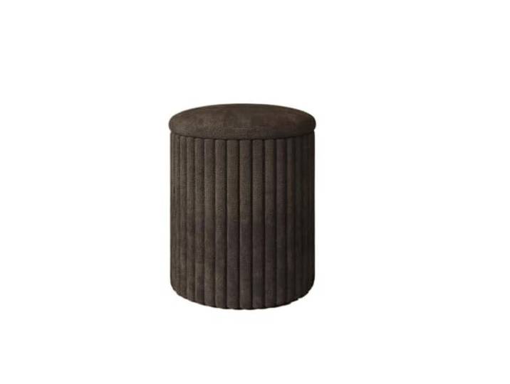 Zymjzbetic Schminkhocker Moderner, Schlichter runder Wickelhocker Mit tragbarer Aufbewahrung, niedrige Höhe for Zuhause, Wohnzimmer, Sofa, Couchtisch, Schuhständer(Black)