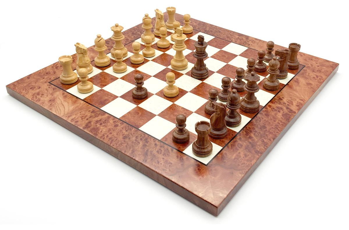 Italian Set Chess Pieces Acacia Wood Classic 7,6+Chess Board Elm Briar Wood 42