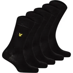 LYLE AND SCOTT LYLE&SCOTT Herren Socken, 5er Pack - Liam Core Socks, Baumwollmischung, einfarbig, Größe 40-46 in Schwarz Schwarz