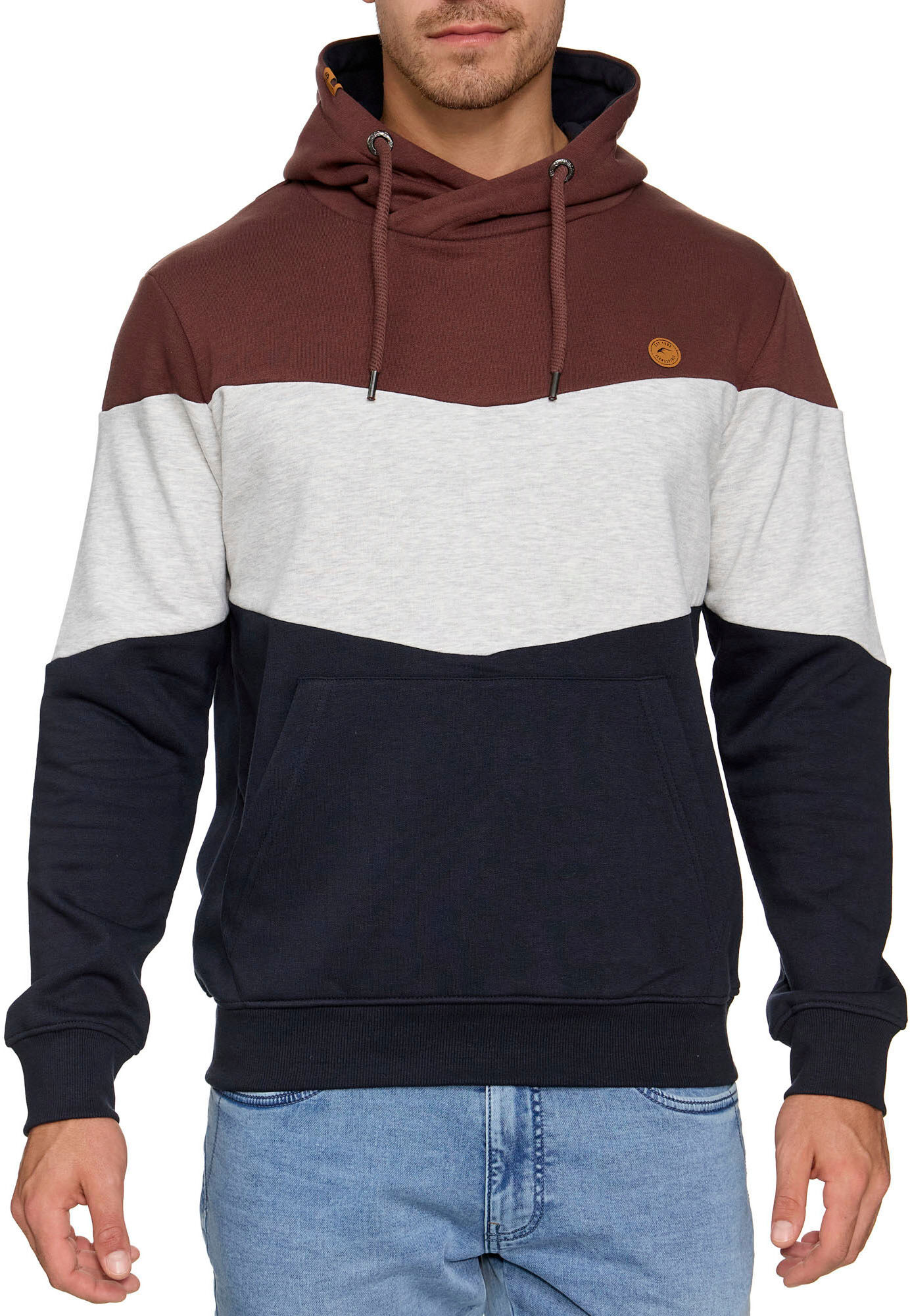 Kapuzensweatshirt INDICODE "INMarcus", Herren, Gr. S, rot (andorra), Sweatware, Obermaterial: 60% Baumwolle, 40% Polyester, regular fit normal, Rundhals, Rippbündchen, Sweatshirts Kapuzensweatshirt andorra S