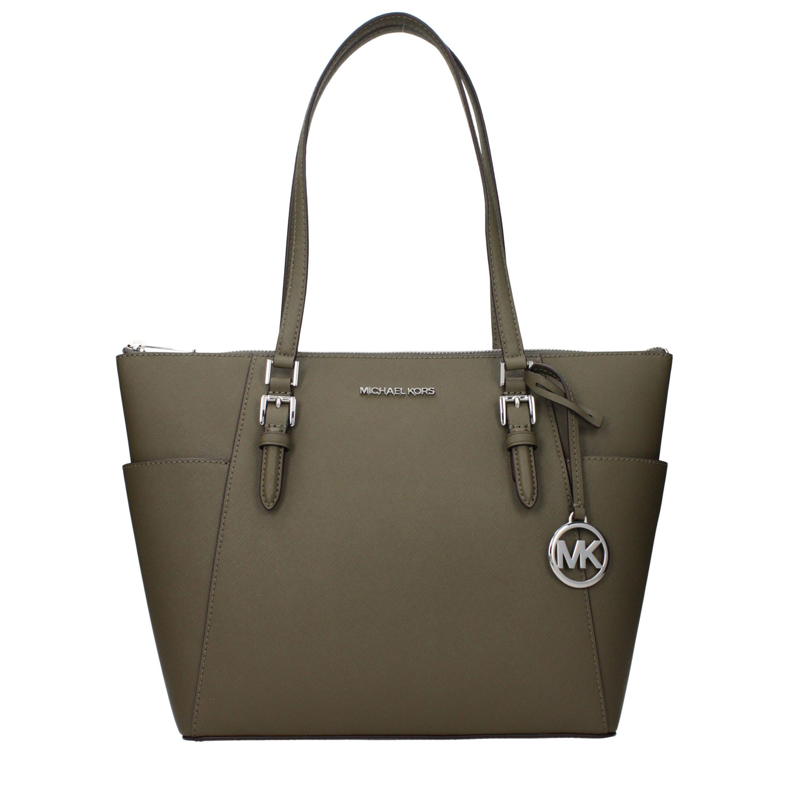 Grüne Leder-Schultertasche