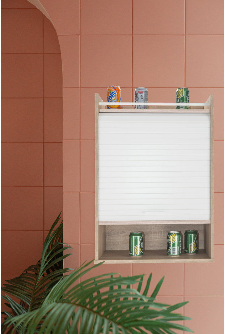 Belfry Kitchen Eoin 76.6cm Kitchen Pantry Oak/White 76.6cm H X 54cm W X 35.4cm D