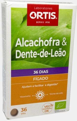 ORTIS ALCACHOFRA & DENTE DE LEAO 36 COMPRIMIDOS