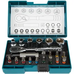 Makita Ratschen-Bit-Set, 21-teilig - PH, PZ, T, SL, H  - B-54081