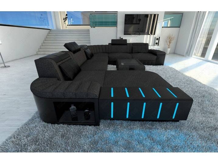 XXL Stoff Wohnlandschaft Bellagio U-Form