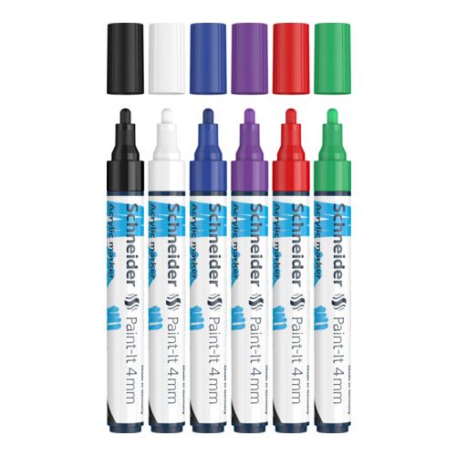 Schneider Paint-It 320 V1 Acrylstifte farbsortiert 4,0 mm, 6 St.