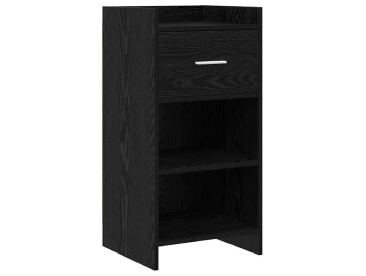 Favemtsl Sideboard Kommode Schwarze Eiche Holzwerkstoff 40x36x80 cm Kompakter Standschrank mit Schublade und Regalen für Flur, Esszimmer und Arbeitszimmer schafft strukturierten Stauraum.