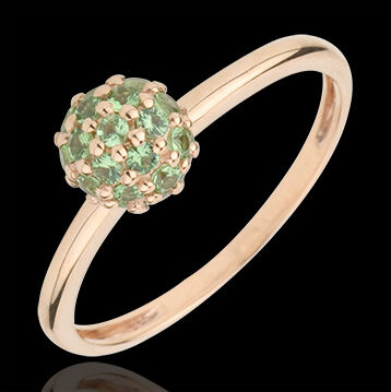 Edenly Ring Paradiesvogel - Kugel - RosÃ©gold und Tsavorit