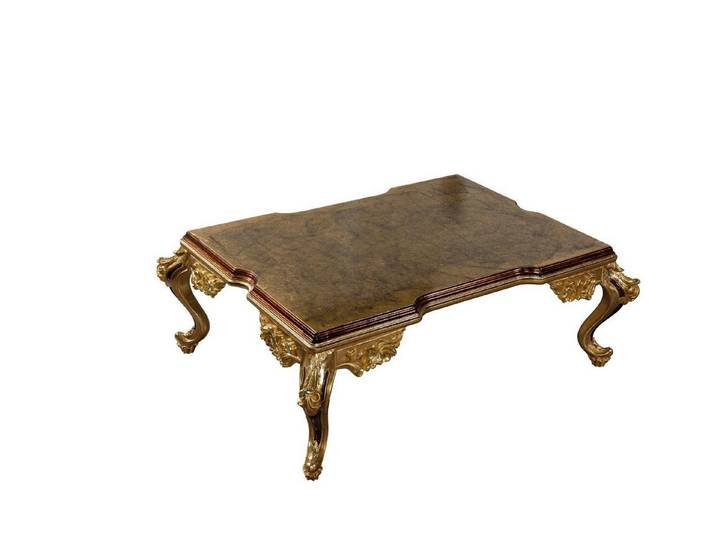 Xlmoebel Couchtisch Barocker Holztisch für klassisches Wohnzimmer-Ambiente (Packung, Barocker Couchtisch), Made in Europa