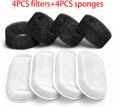 Inspire Curations FreshFlow Stainless Steel Cat Water Fountain Filter Replacement Pack 4pcs Filter