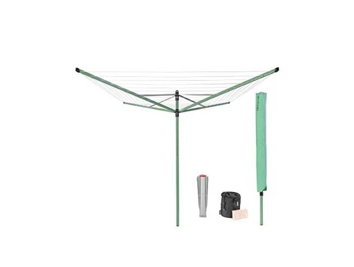 Brabantia - Lift-O-Matic drehbaren Wäschespinne - Reibungsloses Drehungen - UV-beständige Wäscheleine, 50m - Kein Durchhängen - Auch für Kleiderbügel - Leaf Green - ø 295cm