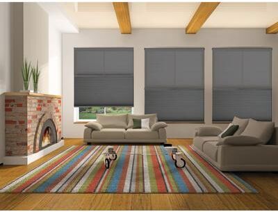 "BlindsAvenue Cordless Day/Night Cellular Honeycomb Shade, 9/16"" Single Cell, Anthracite"
