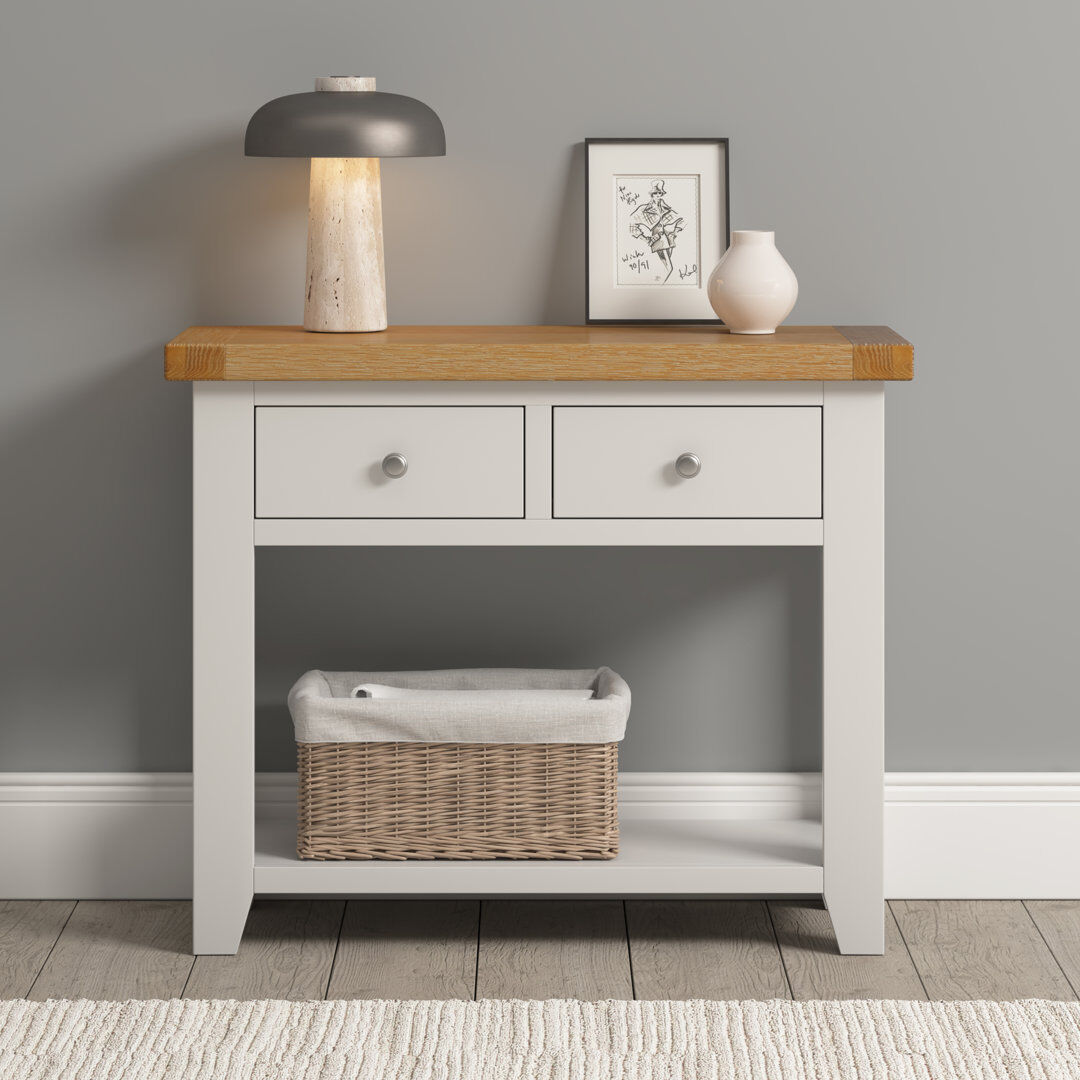Seconique Windsor 85cm Solid Wood Top Console Table Ivory