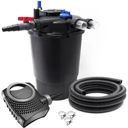 SunSun, Brunnen + Gartenteich, CPF-30000 SET bis 60000l 55W UVC NEO12000 Pumpe Schlauch Teichfilterset