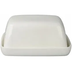 Goebel Kaiser Porzellan Butterdose, Fine Bone China, Weiss glasiert, 6 cm, 14005761, Vorratsbehälter, Weiss