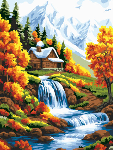 Malen nach Zahlen "Wasserfall", 30 x 40 cm