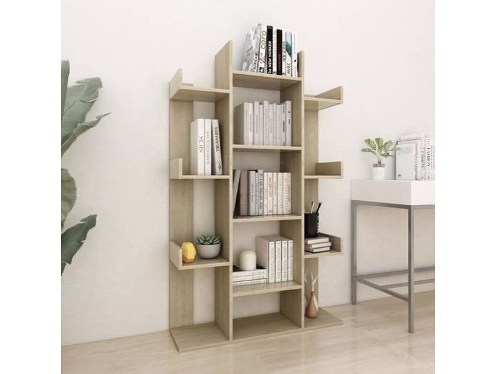 TOPSELLER - Étagère d'Escalier Bibliothèque contemporaine Chêne Sonoma 86x25 5x140 cm Aggloméré 5239