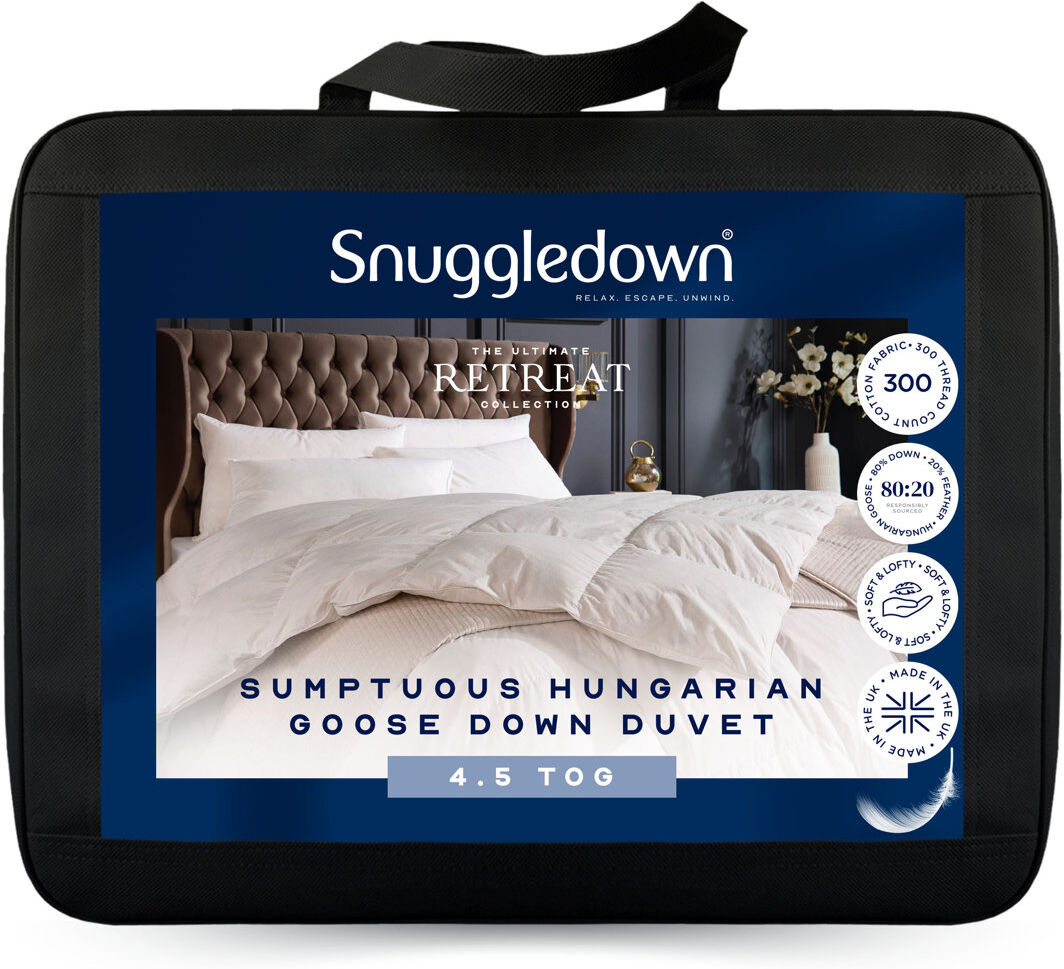 Retreat Snuggledown Sumptuous Goose Down 4.5 Tog Summer Duvet White Single