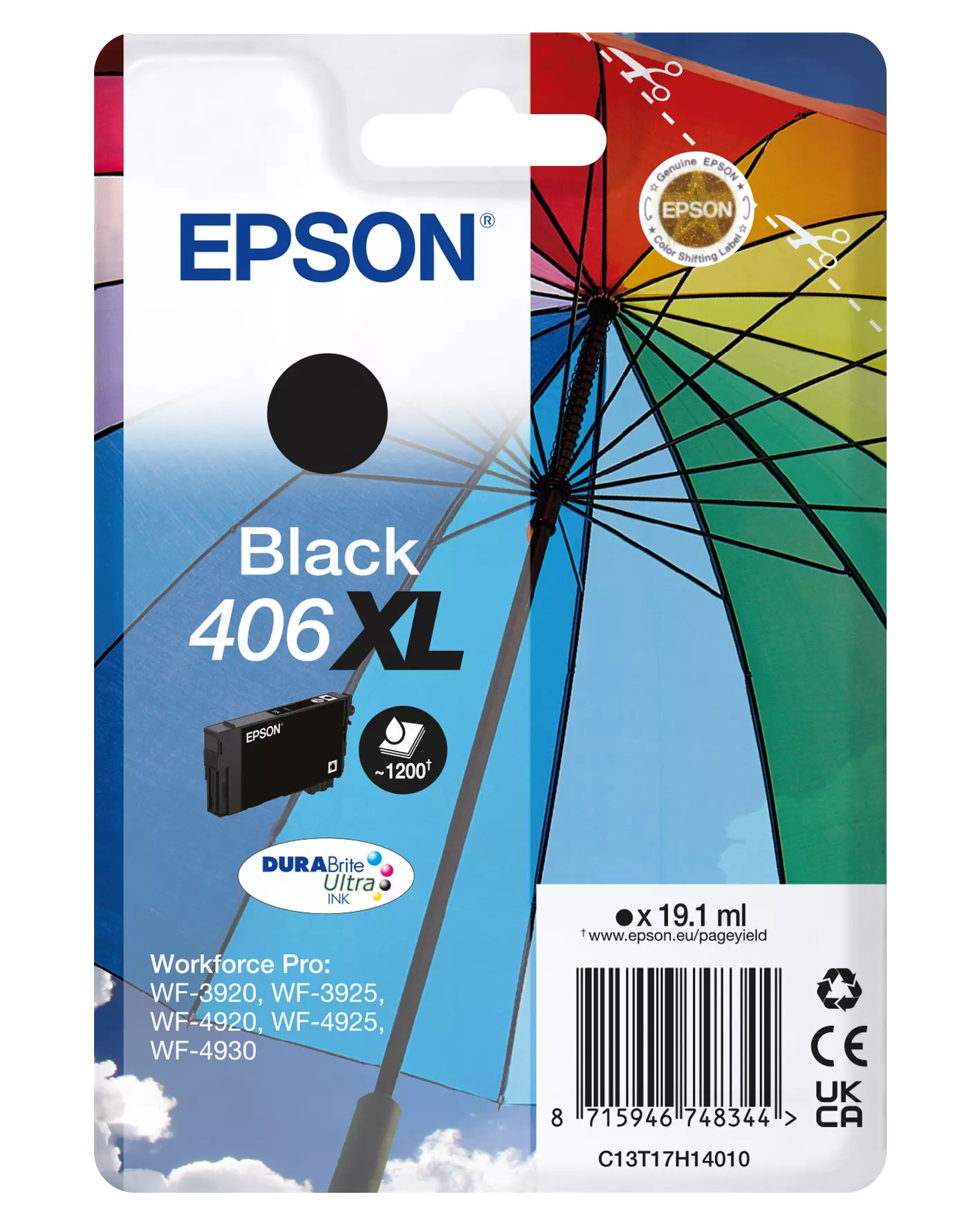 Epson 406 Umbrella DuraBrite Ultra XL Druckerpatrone 19,1ml Schwarz