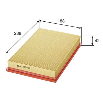 VALEO Luftfilter 585042 Filtereinsatz 42mm für VW