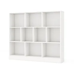 Helloshop26 - Offenes Bücherregal 120 x 24 x 104 cm praktischer Stauraum modernes Design weiße Holzwerkstoffplatte 20_0017782