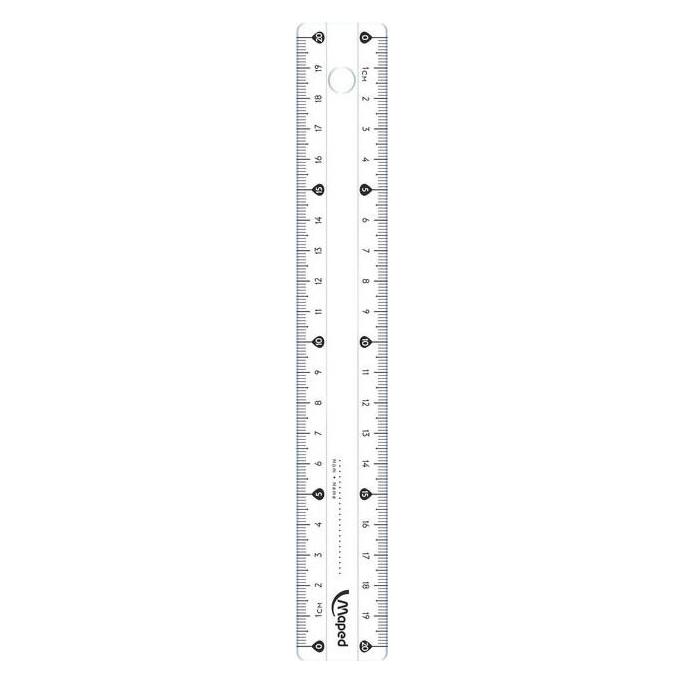 Maped Flachlineal Start 146, 200 mm, aus Kunststoff (20 cm, Kunststoff) (146112)