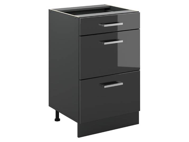 Küchenunterschrank Vicco R-Line Anthrazit Hochglanz/Anthrazit 50 cm ohne Arbeitsplatte, Model 69778