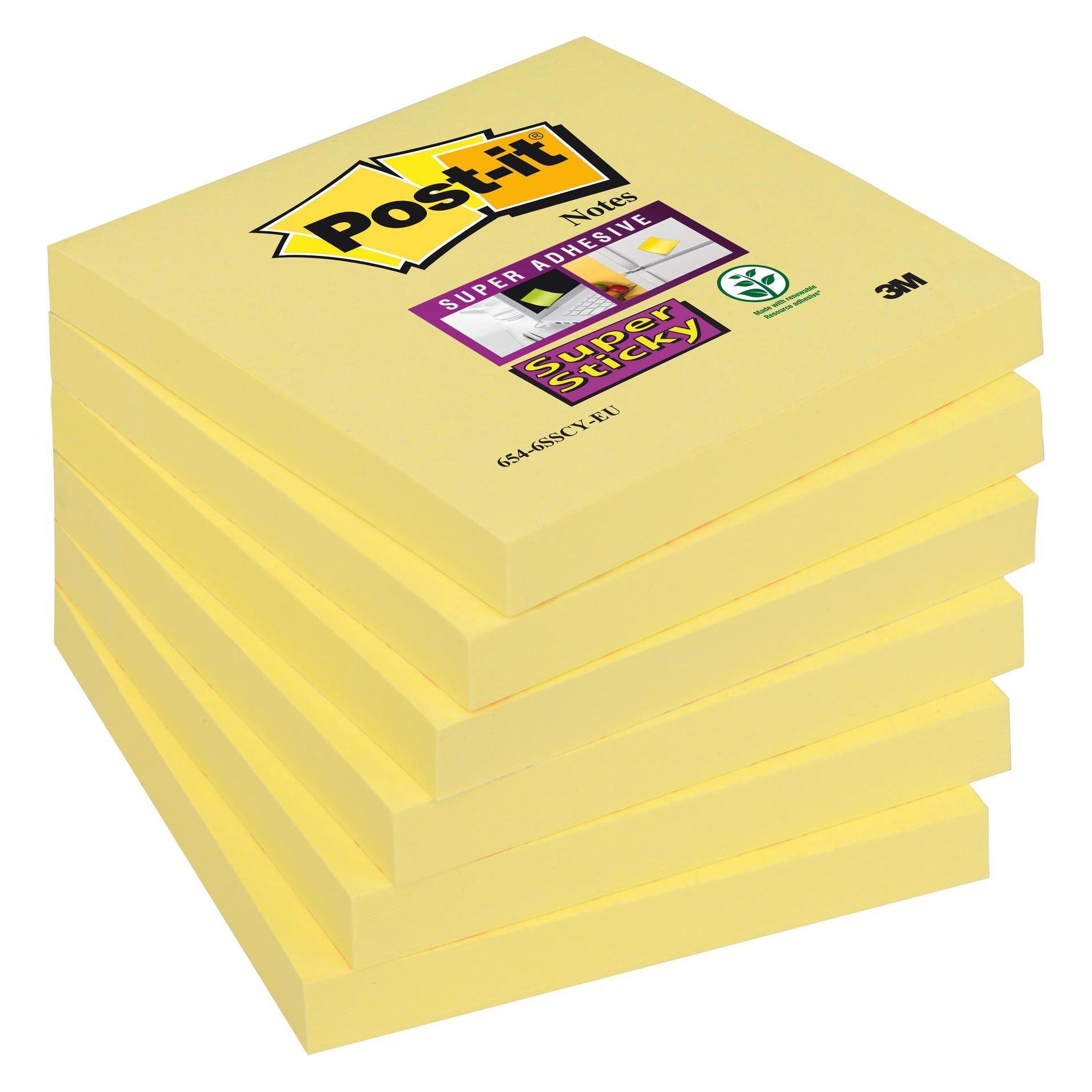 Post-it Super Sticky (76 x 76 mm) (654-6sscy)