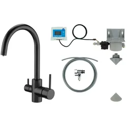 Neuesbad Spültischarmatur mit U-Auslauf, mit Wasserfilterung System, Schwarz NB1DEBCHFN64M1