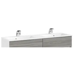 Pelipal Serie 6010 Mineralmarmor-Doppelwaschtisch MMDWT54-1530, B:1530, H:20, T:500mm MMDWT54-1530