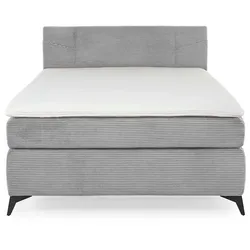 Boxspringbett Jodie 140 x 200 cm Stoff Grau Hellgrau