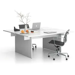 Büroschreibtish SOLID Double, 180x165 cm, weiß