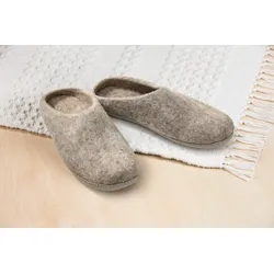 Filz-Hausschuh in Melange beige in Größe 39 von DW-Shop, Beige, 39