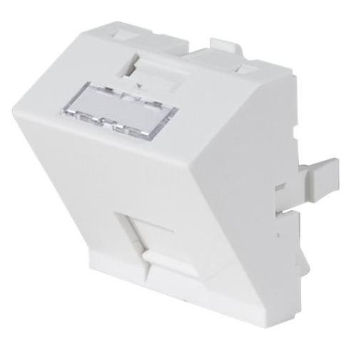 Générique Wall plate with 30° angle for 1x RJ45 outlet- 45 x 45 mm (911712)