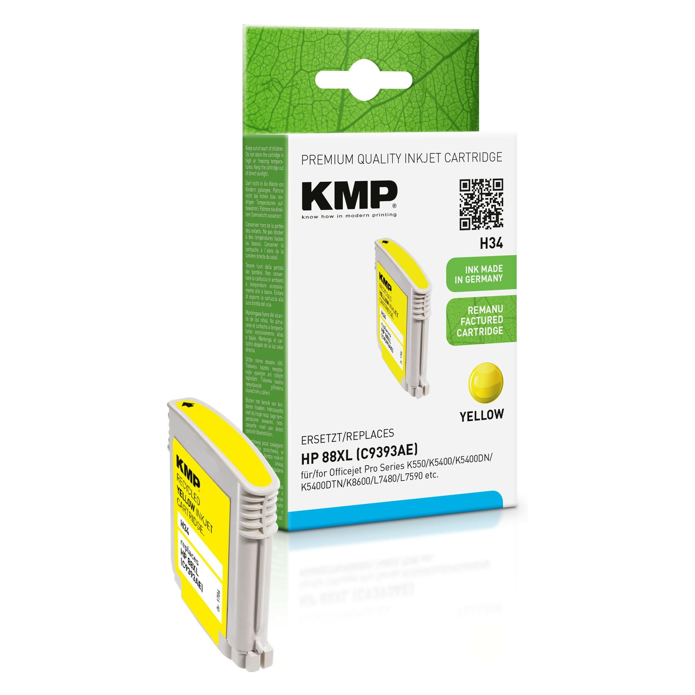 KMP H34 - 17 ml - Gelb - compatible - Tintenpatrone (Y) (1704,4939)