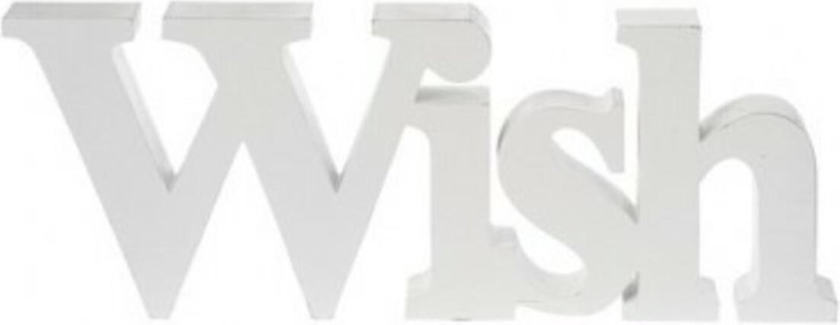 Riverdale Woord Wish Houten Tafeldecoratie Wit - 45 cm