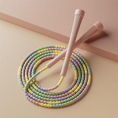 Market Central Adjustable Rainbow Jump Rope Tangle Free Fitness Skipping Rope For Home Workout Training pink