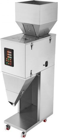 VEVOR Automatische deeltjesvulmachine met voetpedaal, RVS weegvulmachine voor bonen, zaden, granen en thee, Zilver